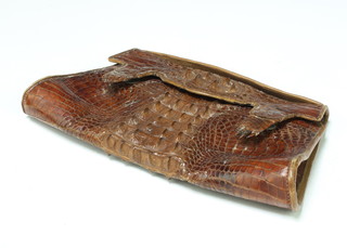 A lady's 1930's crocodile handbag 17cm x 25cm x 4cm 
