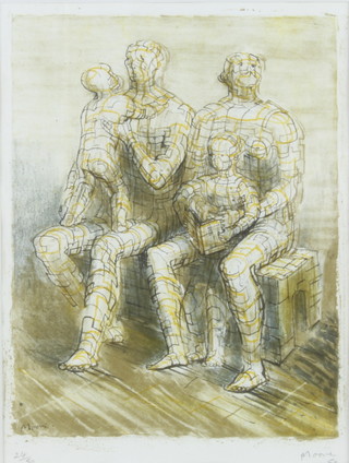 Henry Spencer Moore, (1898-1986), lithograph, Family Group (1950) no.24/50, signed in pencil, Moore '50 30cm x 22cm 