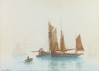 Ernest Stuart, watercolour, signed, A misty morning Ramsgate 35cm x 50cm 