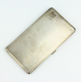 A silver engine turned rectangular cigarette case Birmingham 1954, 227 grams