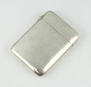 A Victorian silver card case in the shape of a large vesta 56 grams, Birmingham 1887 