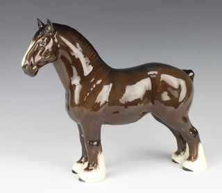 A Beswick figure of a Shire mare horse, in brown matt, no.818 by Arthur Gredington 21.6cm 