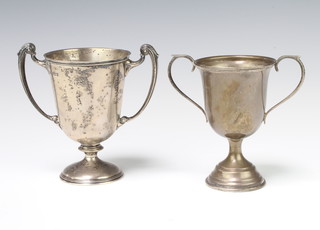 A silver 2 handled trophy, 11cm, Birmingham 1937, ditto Sheffield 1933, 174 grams