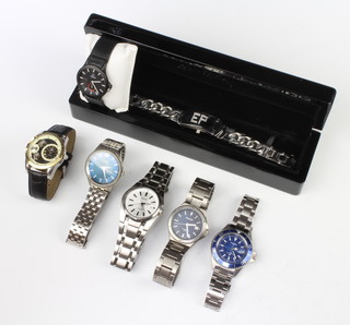 A gentleman's steel cased Limit wristwatch and 6 others