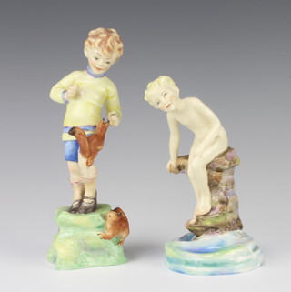 Two Royal Worcester figures - October 3417 20cm and Water Baby 3151 15cm 