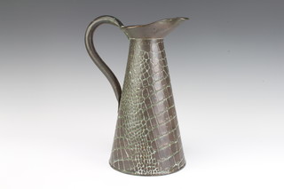 Sankey and Sankey, a Victorian copper jug of waisted form with lizard skin pattern, the base with neptune mark 33cm x 17cm 