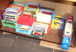 Ten model omnibuses and a collection of model buses, vehicles etc 