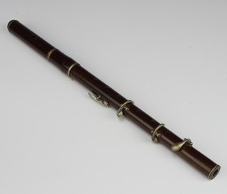 A wooden piccolo, the top  marked X1 39cm 