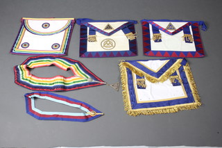 A quantity of Masonic regalia including a Royal Ark Mariners apron, Past Commanders collar and jewel, Provincial Grand Officers full dress apron, 2 Royal Arch aprons and a collar 