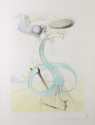Salvador Dali (1904-1989)  Dan from The Twelve Tribes Of Israel, print, signed in pencil and numbered 162/195, 62.5cm by 38cm