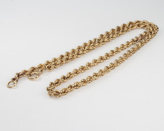 A 9ct yellow gold rope twist necklace 6.3 grams