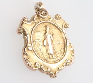 A 9ct yellow gold fishing fob 8.5 grams