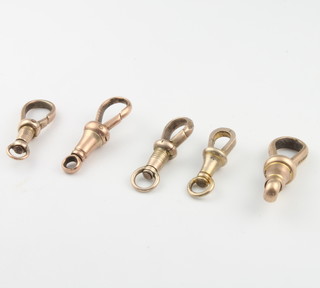 Five 9ct yellow gold clasps 8.6 grams