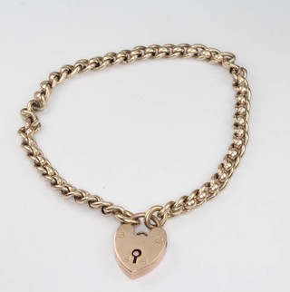 A 9ct yellow gold bracelet with padlock, 21 grams 