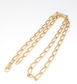A 9ct yellow gold fancy link necklace, 20 grams