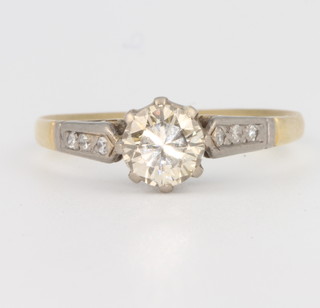 A yellow gold single stone diamond ring approx. 0.5ct, size M