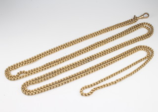 A 9ct yellow gold fancy link necklace 154 cm, 55 grams