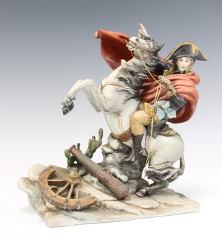 A Capodimonte figure of Napoleon on horseback 26cm 