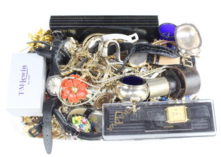 A large quantity of Victorian and later costume jewellery and wristwatches 