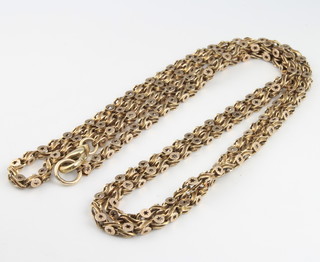 A 9ct yellow gold fancy link necklace 14.2 grams, 72cm 