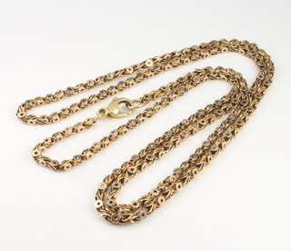 A 9ct yellow gold fancy link necklace 72cm 14.5 grams