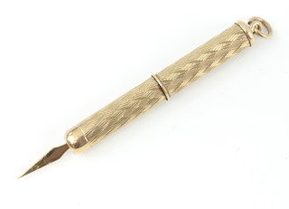 A 9ct yellow gold toothpick 5cm 