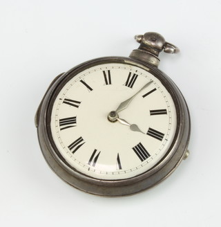 A George IV silver pair cased pocket watch London 1824 