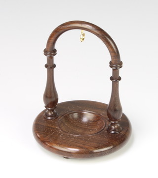 A turned wood pocket watch stand 13cm 