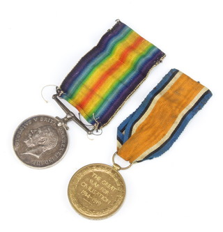 A World War One pair of medals to M-284131 Pte. A. G. Tew.A.S.C. 