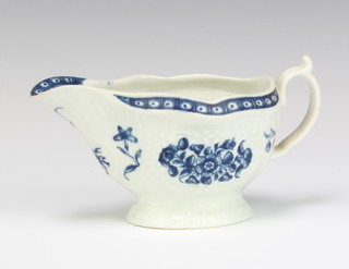 A 19th Century Worcester sauce boat with moulded and floral decoration 15cm 