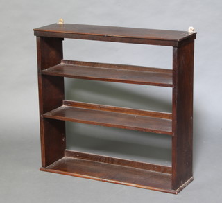 A 19th Century oak 3 tier shelf unit 75cm h x 79cm w x 22cm d 