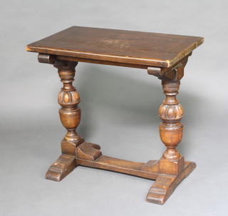 A 1930's rectangular oak refectory style side table 74cm h x 78cm w x 46cm d 