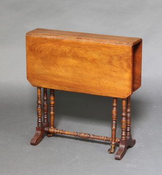 A Victorian mahogany Sutherland table raised on turned supports 55cm h x 54cm w x 13cm d 