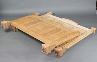 A 19th Century pine bed frame 136cm h x 137cm w x 201cm l 