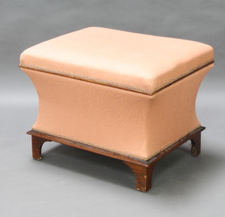 A Victorian ottoman of rectangular waisted form, raised on square tapered supports 58cm h x 78cm w x 62cm d 