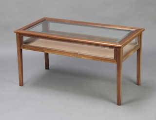 A rectangular Edwardian style inlaid mahogany bijouterie table 45cm h x 88cm w x 44cm d 