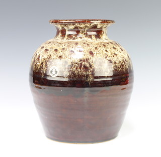 A German stoneware baluster vase 30cm 