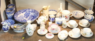 A Victorian Worcester jug (spout f), Copeland Spode bowl and other decorative ceramics 
