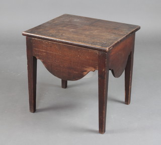 A Georgian mahogany commode with hinged lid and china liner, raised on square supports 46cm h x 48cm w x 41cm d 
