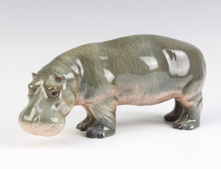 A Beswick figure - Hippopotamus no.1532 by Colin Merrybourne 8.9cm, dark grey with pink underneath, gloss 8.9cm 