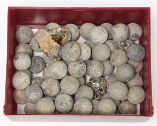 58 musket balls recovered from the wreck of the Volnay in Porthkerris 