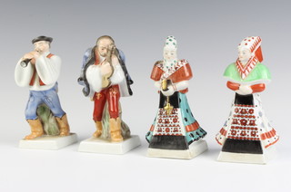 A set of 4 Herend figures of ladies and gentleman 14cm 