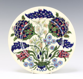 A Zsolnay plate decorated with stylised flowers 21cm 