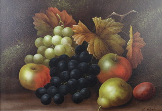A Steele, oil on board signed, still life study of fruits  24cm x 35cm 