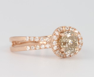 An 18ct rose gold diamond ring, approx. 1.02ct size N 
