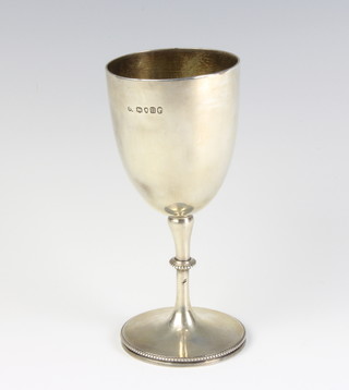 A Victorian silver goblet of plain form 136 grams Birmingham 1894 