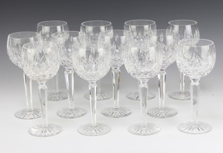 A set of 12 Waterford Crystal hock wine glasses 19cm 