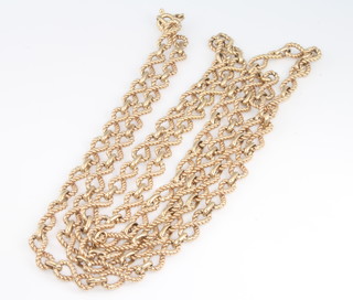 A 9ct yellow gold figure of 8 linked necklace, 31.3 grams