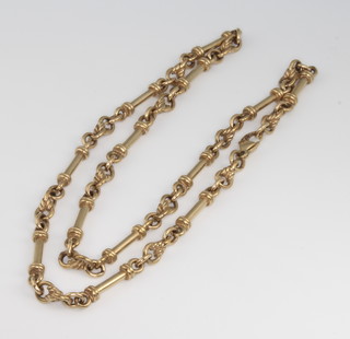 A 9ct yellow gold fancy link necklace, 41cm, 18.7 grams 