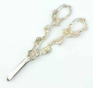 A pair of silver plated vinous grape scissors 